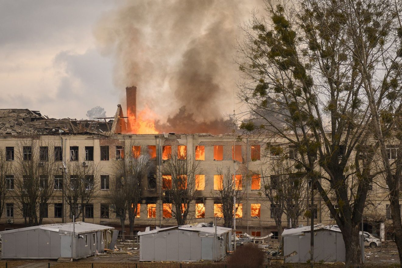 ukraine bombed feb 22