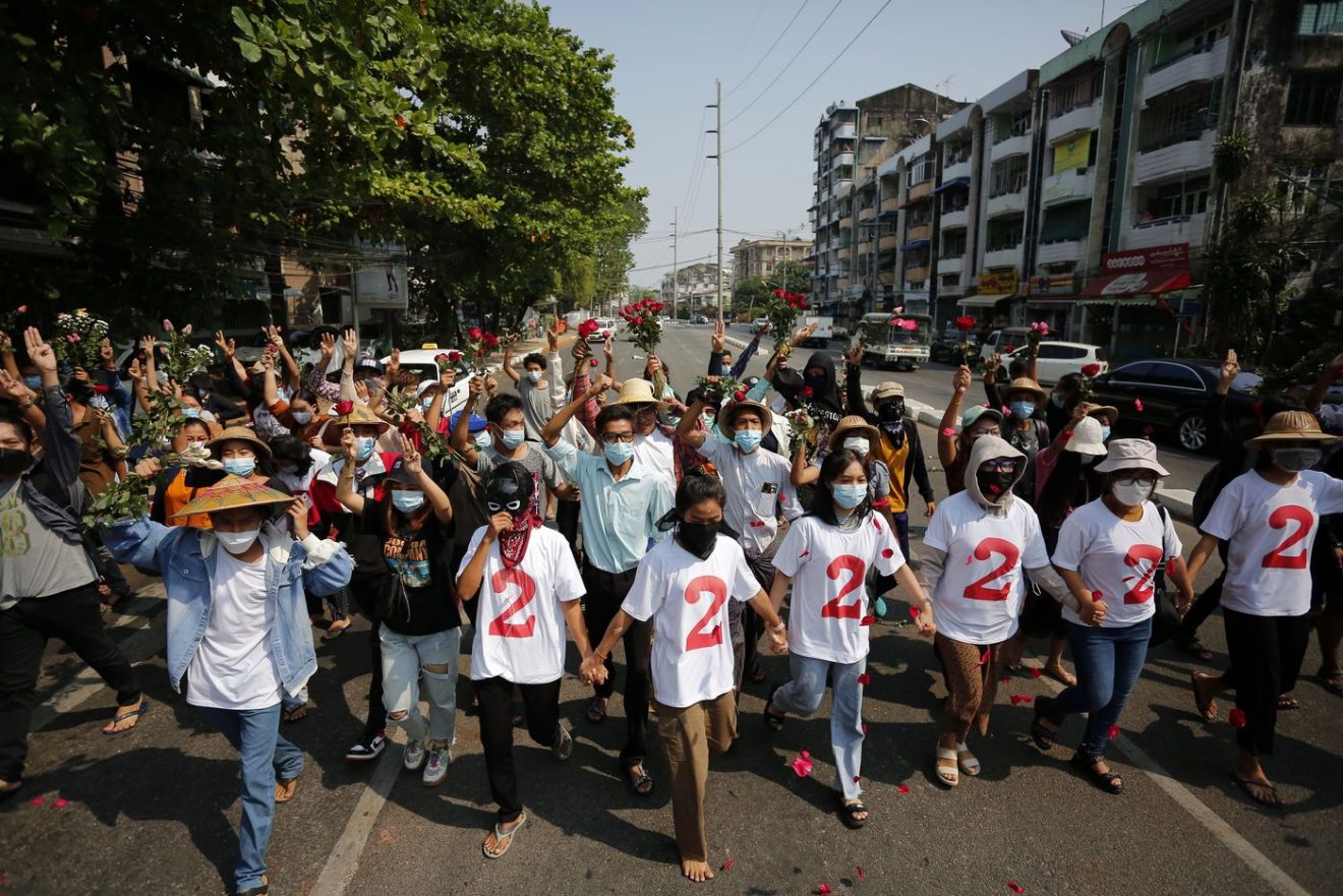 myanmar protest feb 22